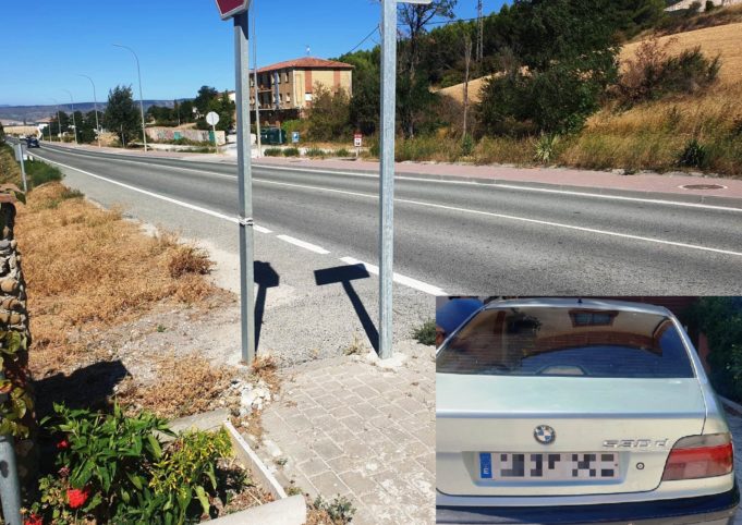 Denunciado un conductor en Tiebas tras dar positivo en cannabis, hablar por el móvil y sin ITV