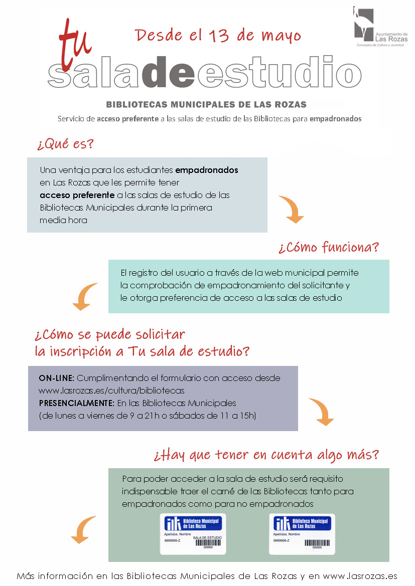 “Tu Sala de Estudio”, nuevo servicio de acceso preferente para empadronados