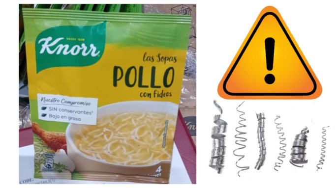 Detectan fragmentos metálicos y de caucho en una sopa Knorr que podrías tener en casa